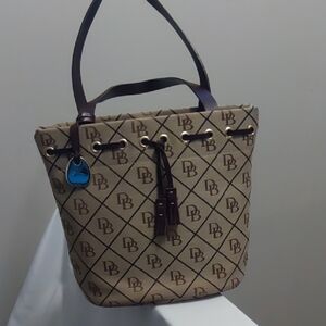 Dooney & Bourke Tan and Brown Logo Tote